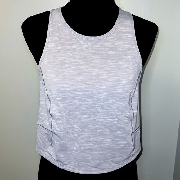 Lululemon Cropped Active Tank - Heathered Gray Size 12 - Picture 1 of 6